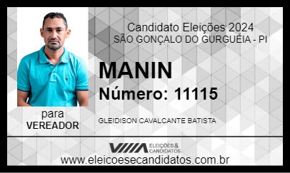 Candidato MANIN 2024 - SÃO GONÇALO DO GURGUÉIA - Eleições