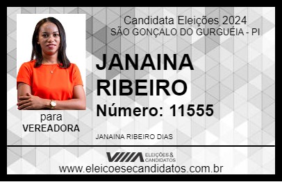 Candidato JANAINA RIBEIRO 2024 - SÃO GONÇALO DO GURGUÉIA - Eleições