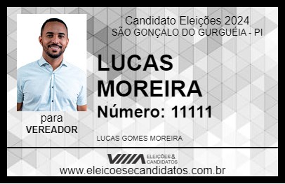 Candidato LUCAS MOREIRA 2024 - SÃO GONÇALO DO GURGUÉIA - Eleições