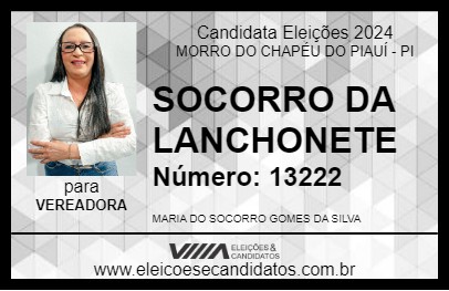 Candidato SOCORRO DA LANCHONETE 2024 - MORRO DO CHAPÉU DO PIAUÍ - Eleições