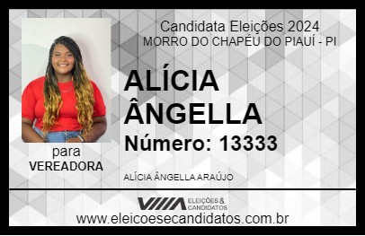 Candidato ALÍCIA ÂNGELLA 2024 - MORRO DO CHAPÉU DO PIAUÍ - Eleições