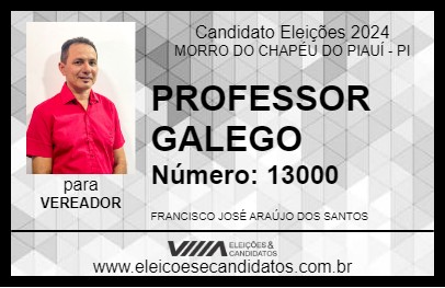 Candidato PROFESSOR GALEGO 2024 - MORRO DO CHAPÉU DO PIAUÍ - Eleições