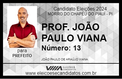 Candidato PROF. JOÃO PAULO VIANA 2024 - MORRO DO CHAPÉU DO PIAUÍ - Eleições