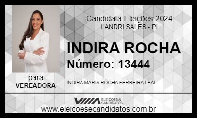 Candidato INDIRA ROCHA 2024 - LANDRI SALES - Eleições