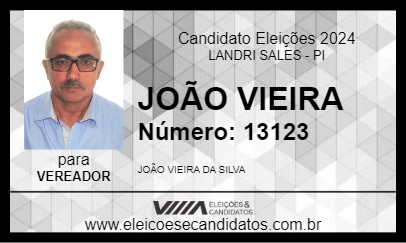 Candidato JOÃO VIEIRA 2024 - LANDRI SALES - Eleições