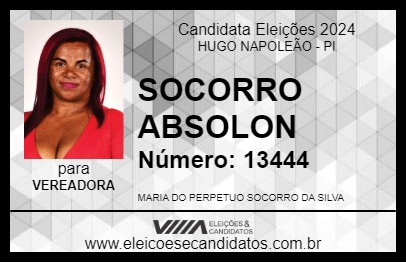 Candidato SOCORRO ABSOLON 2024 - HUGO NAPOLEÃO - Eleições