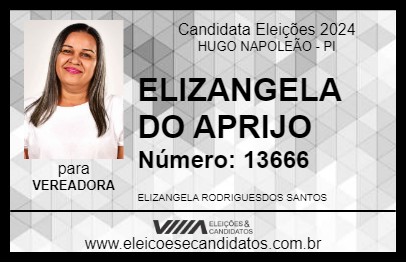 Candidato ELIZANGELA DO APRIJO 2024 - HUGO NAPOLEÃO - Eleições