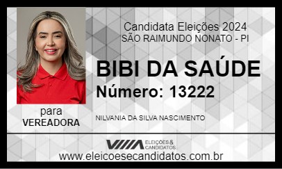 Candidato BIBI DA SAÚDE 2024 - SÃO RAIMUNDO NONATO - Eleições