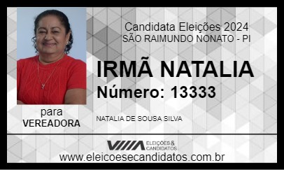 Candidato IRMÃ NATALIA 2024 - SÃO RAIMUNDO NONATO - Eleições