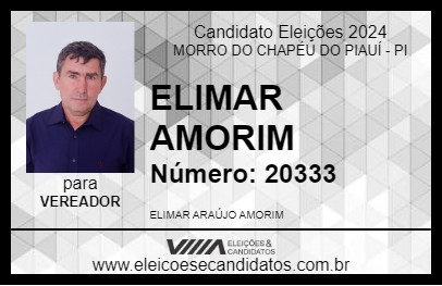 Candidato ELIMAR AMORIM 2024 - MORRO DO CHAPÉU DO PIAUÍ - Eleições