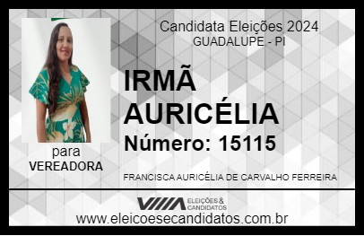 Candidato IRMÃ AURICÉLIA 2024 - GUADALUPE - Eleições