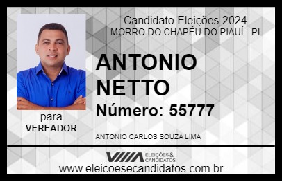 Candidato ANTONIO NETTO 2024 - MORRO DO CHAPÉU DO PIAUÍ - Eleições