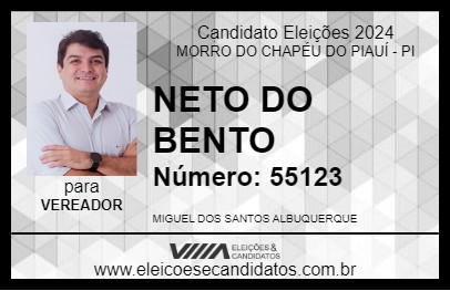 Candidato NETO DO BENTO 2024 - MORRO DO CHAPÉU DO PIAUÍ - Eleições