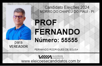 Candidato PROF FERNANDO 2024 - MORRO DO CHAPÉU DO PIAUÍ - Eleições