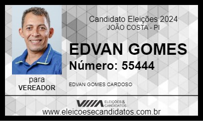 Candidato EDVAN GOMES 2024 - JOÃO COSTA - Eleições