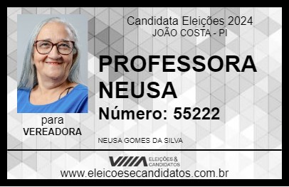 Candidato PROFESSORA NEUSA 2024 - JOÃO COSTA - Eleições