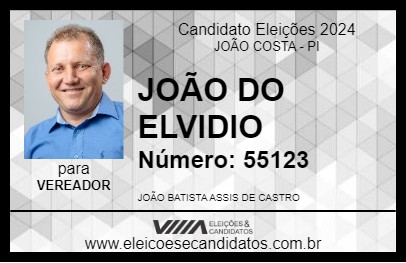 Candidato JOÃO DO ELVIDIO 2024 - JOÃO COSTA - Eleições