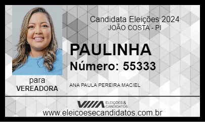 Candidato PAULINHA 2024 - JOÃO COSTA - Eleições