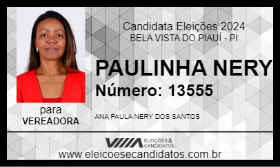 Candidato PAULINHA NERY 2024 - BELA VISTA DO PIAUÍ - Eleições