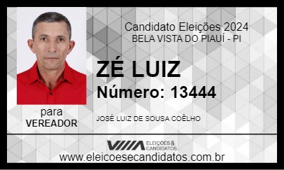 Candidato ZÉ LUIZ 2024 - BELA VISTA DO PIAUÍ - Eleições