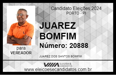 Candidato JUAREZ BOMFIM 2024 - PORTO - Eleições