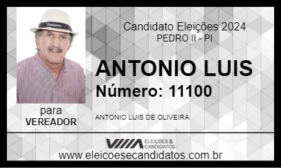 Candidato ANTONIO LUIS 2024 - PEDRO II - Eleições