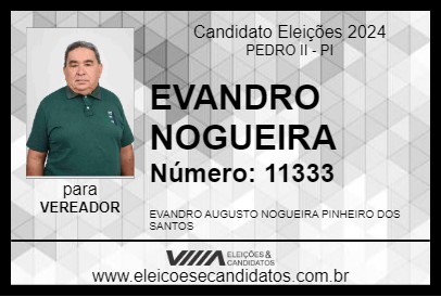 Candidato EVANDRO NOGUEIRA 2024 - PEDRO II - Eleições