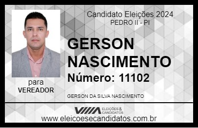 Candidato GERSON  NASCIMENTO 2024 - PEDRO II - Eleições