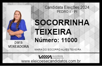 Candidato SOCORRINHA TEIXEIRA 2024 - PEDRO II - Eleições