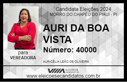 Candidato AURI DA BOA VISTA 2024 - MORRO DO CHAPÉU DO PIAUÍ - Eleições