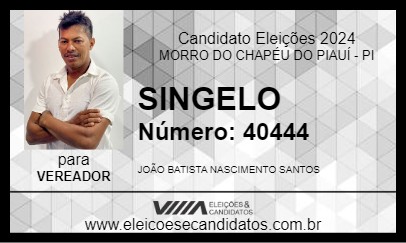 Candidato SINGELO 2024 - MORRO DO CHAPÉU DO PIAUÍ - Eleições