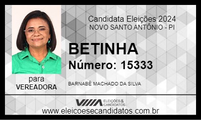 Candidato BETINHA 2024 - NOVO SANTO ANTÔNIO - Eleições