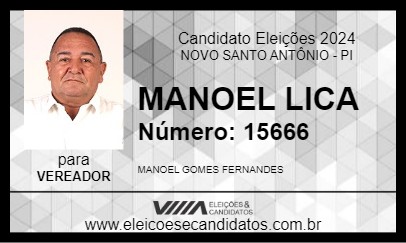 Candidato MANOEL LICA 2024 - NOVO SANTO ANTÔNIO - Eleições