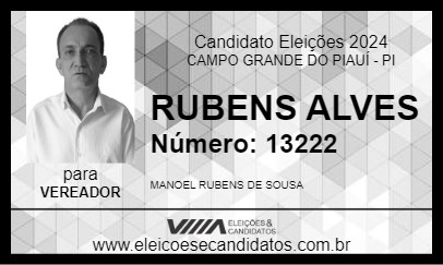 Candidato RUBENS ALVES 2024 - CAMPO GRANDE DO PIAUÍ - Eleições