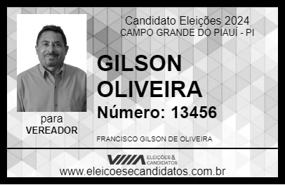 Candidato GILSON OLIVEIRA 2024 - CAMPO GRANDE DO PIAUÍ - Eleições