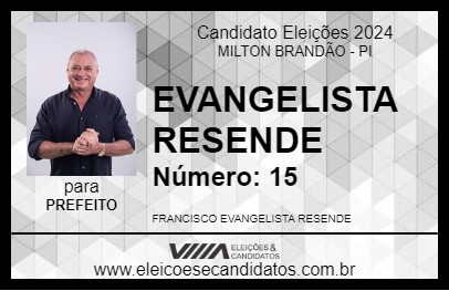 Candidato EVANGELISTA RESENDE 2024 - MILTON BRANDÃO - Eleições