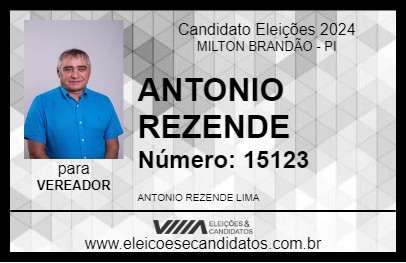 Candidato ANTONIO REZENDE 2024 - MILTON BRANDÃO - Eleições