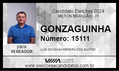 Candidato GONZAGUINHA 2024 - MILTON BRANDÃO - Eleições