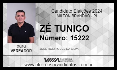 Candidato ZÉ TUNICO 2024 - MILTON BRANDÃO - Eleições