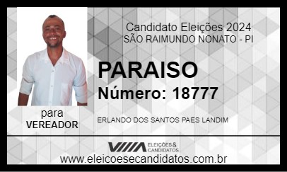 Candidato PARAISO 2024 - SÃO RAIMUNDO NONATO - Eleições