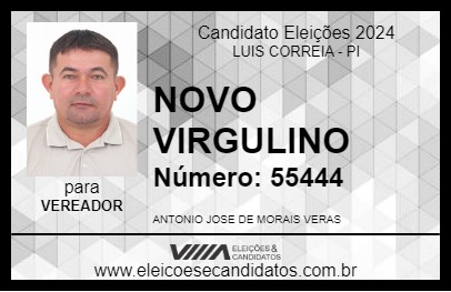 Candidato NOVO VIRGULINO 2024 - LUIS CORREIA - Eleições