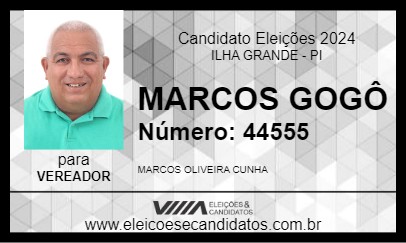 Candidato MARCOS GOGÔ 2024 - ILHA GRANDE - Eleições