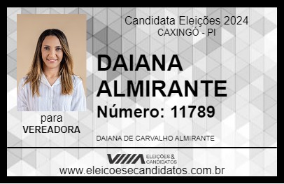 Candidato DAIANA ALMIRANTE 2024 - CAXINGÓ - Eleições