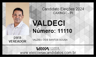 Candidato VALDECI 2024 - CAXINGÓ - Eleições