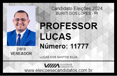 Candidato PROFESSOR LUCAS 2024 - BURITI DOS LOPES - Eleições