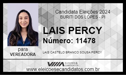 Candidato LAIS PERCY 2024 - BURITI DOS LOPES - Eleições