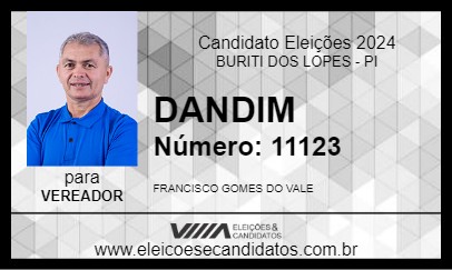 Candidato DANDIM 2024 - BURITI DOS LOPES - Eleições