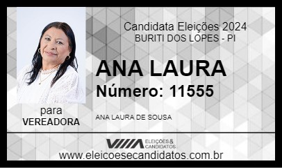 Candidato ANA LAURA 2024 - BURITI DOS LOPES - Eleições