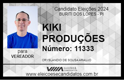 Candidato KIKI PRODUÇÕES 2024 - BURITI DOS LOPES - Eleições