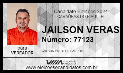 Candidato JAILSON VERA 2024 - CARAÚBAS DO PIAUÍ - Eleições